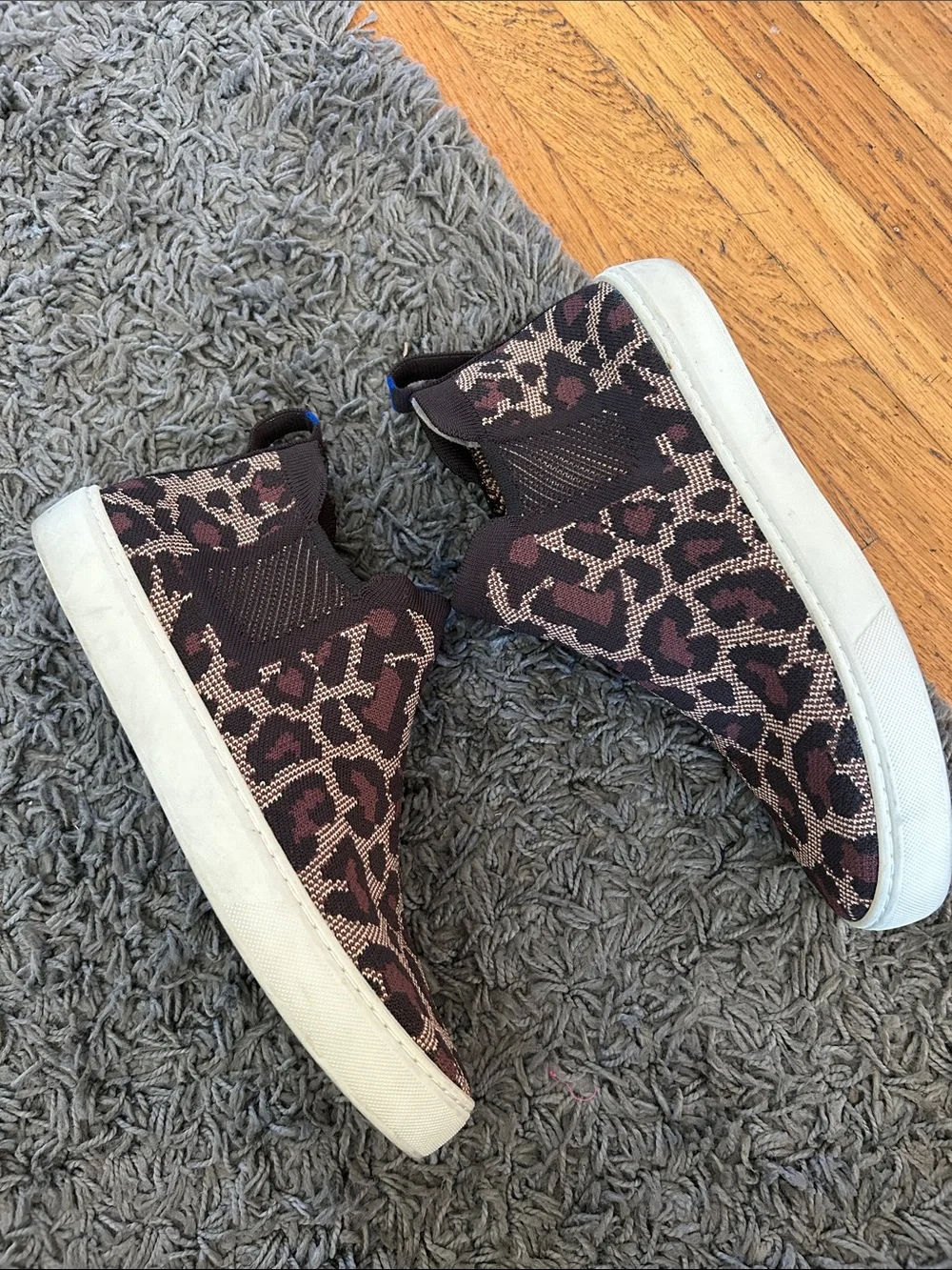 Rothy's Chelsea Sneaker in Wildcat Leopard Print Pull Up Sneaker Booties 9.5